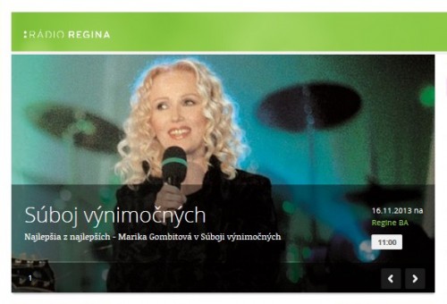 Marika v Súboji výnimočných na rádiu Regina Bratislava - 16. 11. 2013 o11:00!